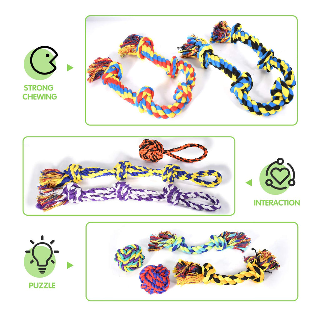 SHARLOVY teething cotton rope toy helps soothe puppies and tooth care