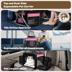 SHARLOVY three-sided expandable space lets pets stretch in tight spaces.
