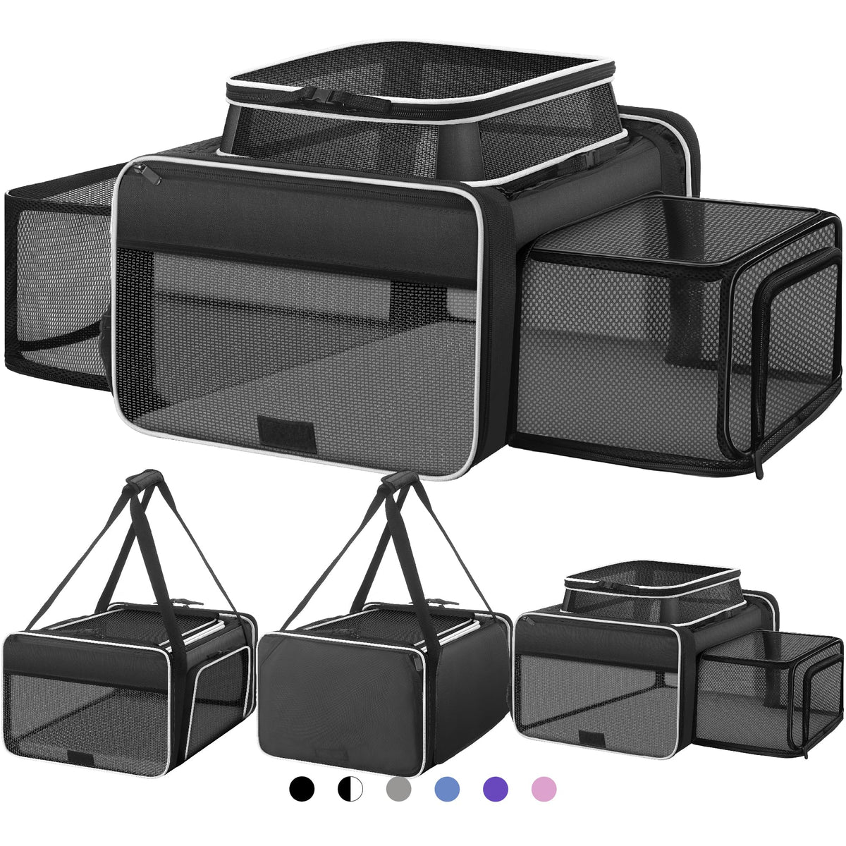 SHARLOVY cat carrier under-seat layout for airline travel.