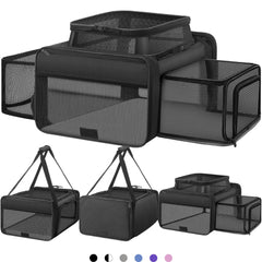 Sharlovy top-loading expandable cat carrier with extra space for comfortable travel