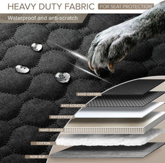 SHARLOVY waterproof dog seat cover protects upholstery from spills and slobber
