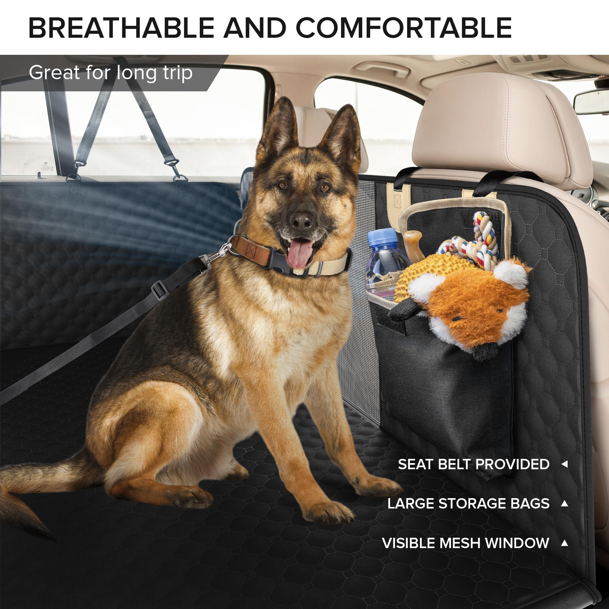 SHARLOVY XL eight-point protection with straps and anchors keeps dogs secure.