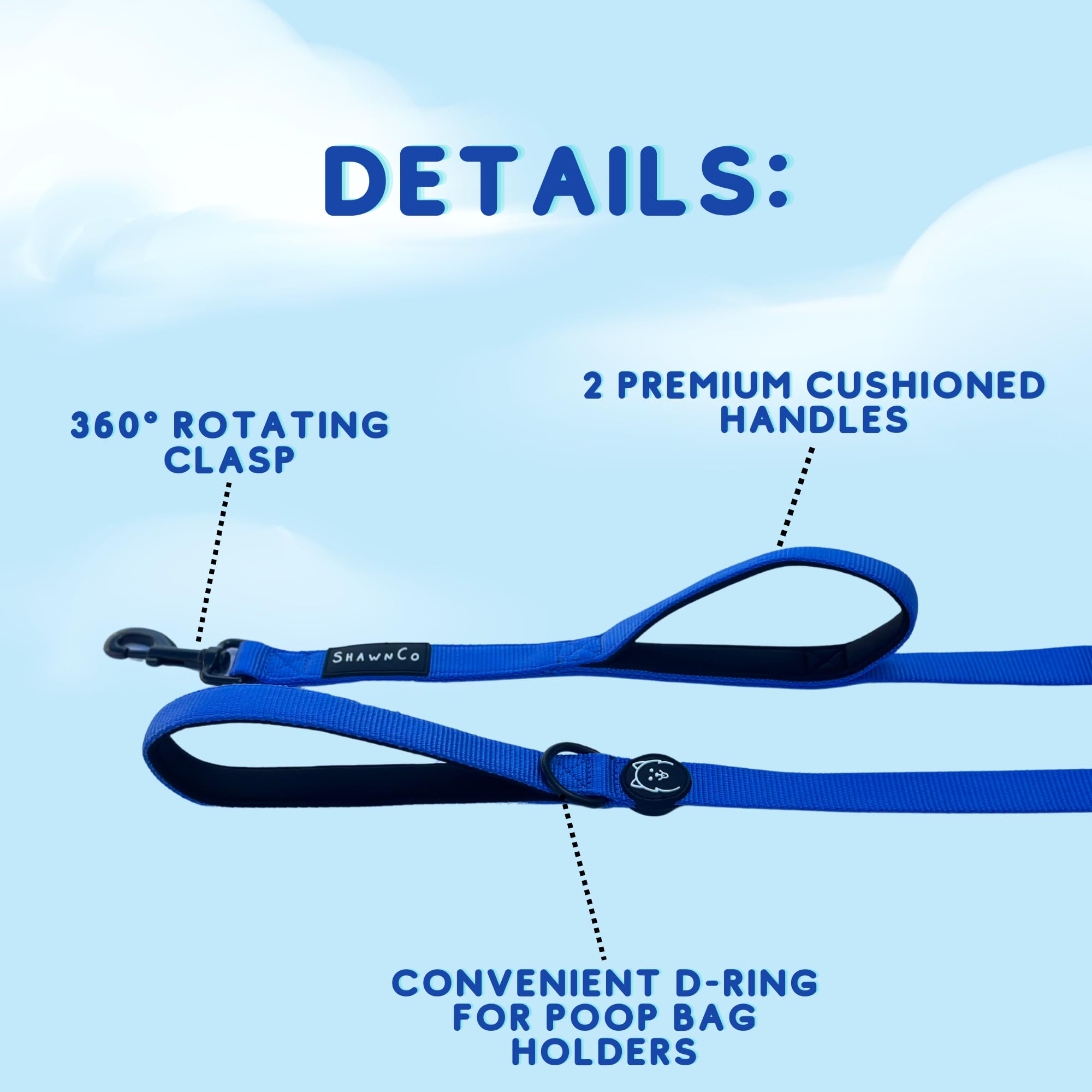 ShawnCo Dream Walk Leash heavy-duty hardware ensures secure clip and leash durability