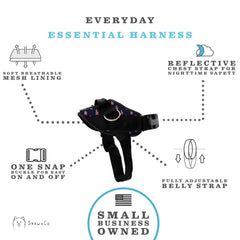 ShawnCo Essential Dog Harness with reflective chest strap for safer nighttime visibility.