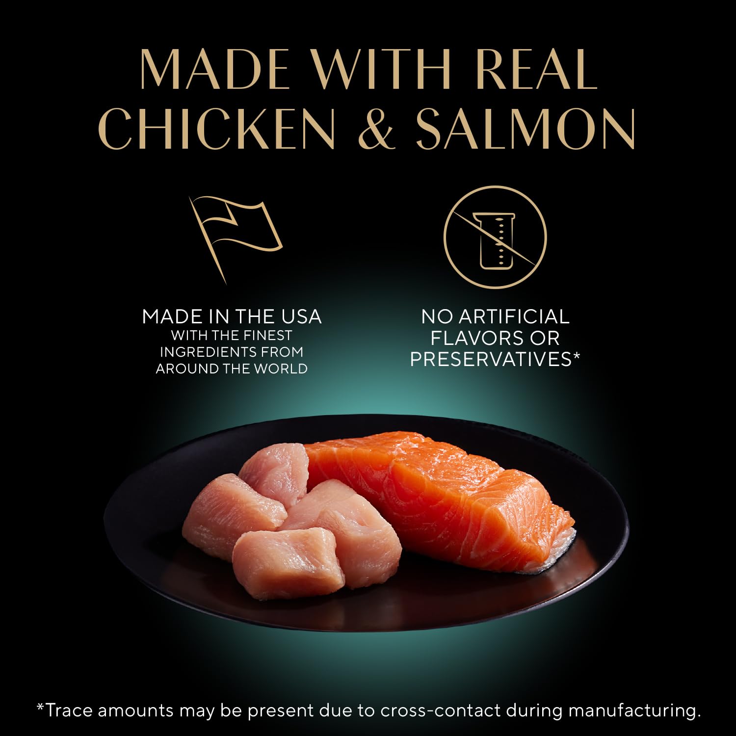 Sheba Perfect Portions sustainable salmon pate in tray, sustainably sourced fish option.