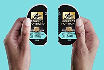 Sheba Perfect Portions Whitefish & Tuna twin-pack trays for variety
