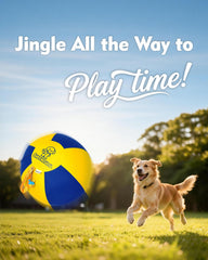 SHEENLULU Herding Ball blue-yellow color-block improves tracking during fetch and chase.