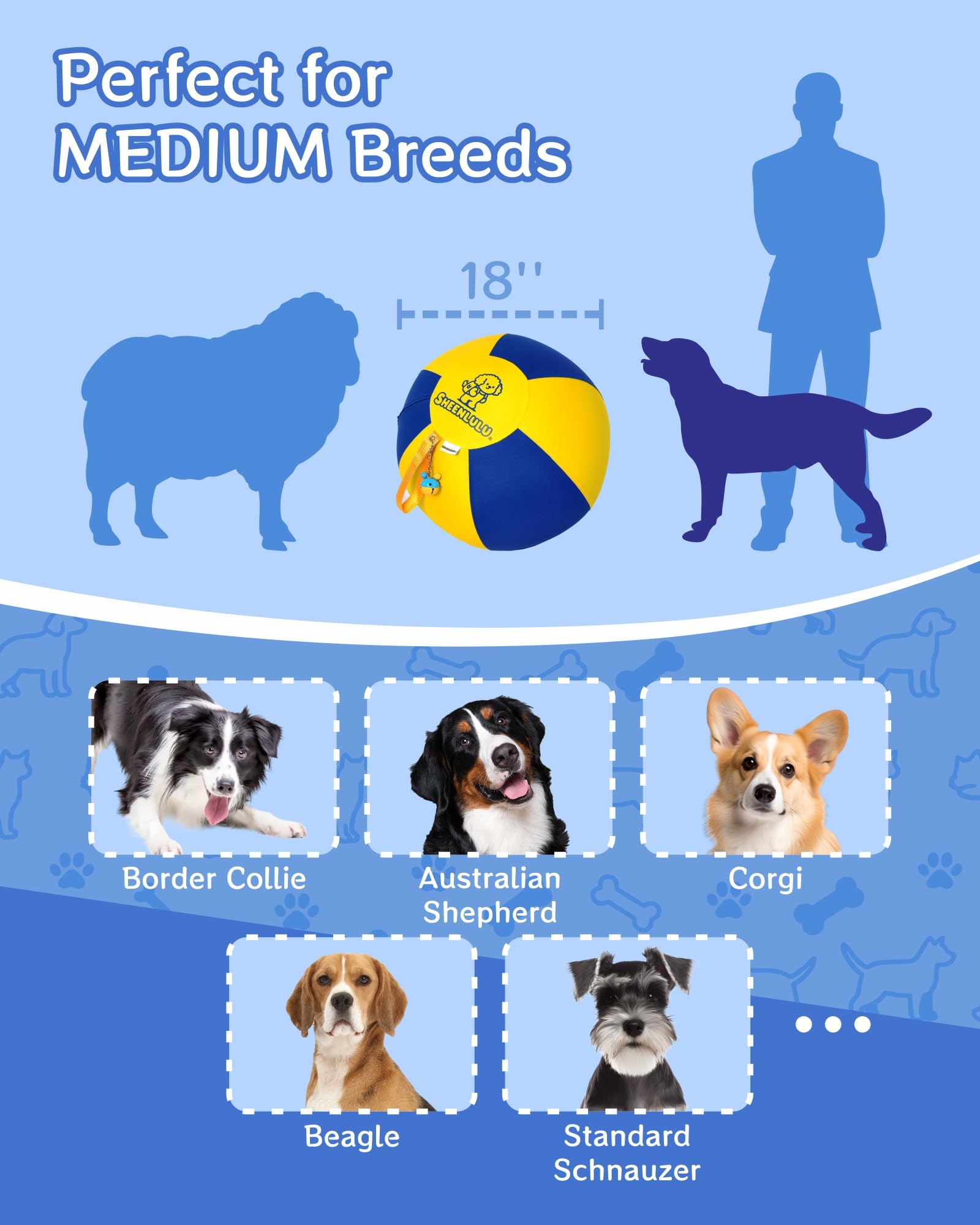 SHEENLULU Herding Ball durable outer shell resists kicks and bites.