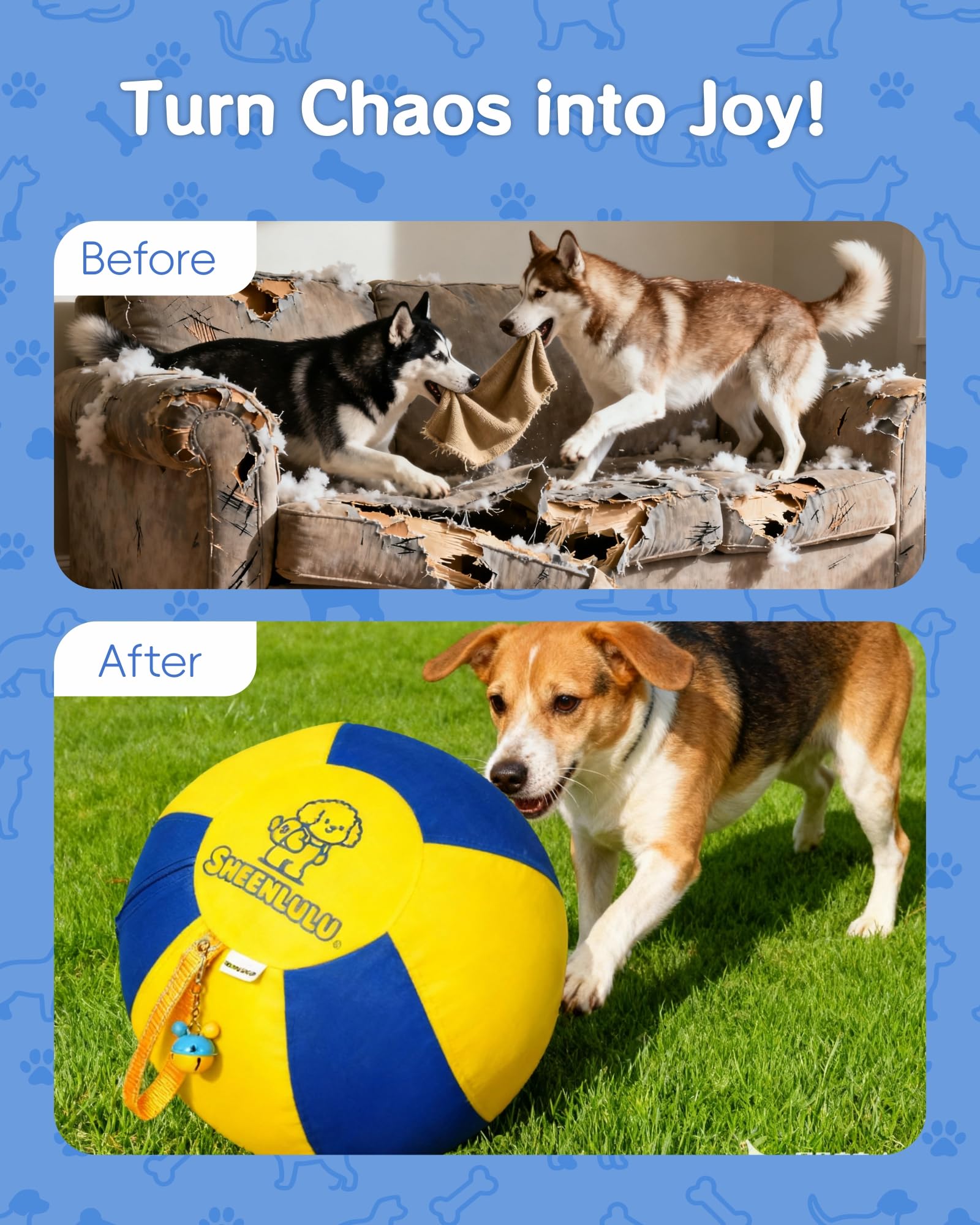 SHEENLULU Herding Ball includes pump, air locks, and remover for quick setup.