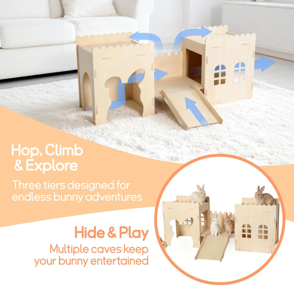 SHEENLULU Rabbit Hideout three sunny platforms offer enrichment for curious rabbits