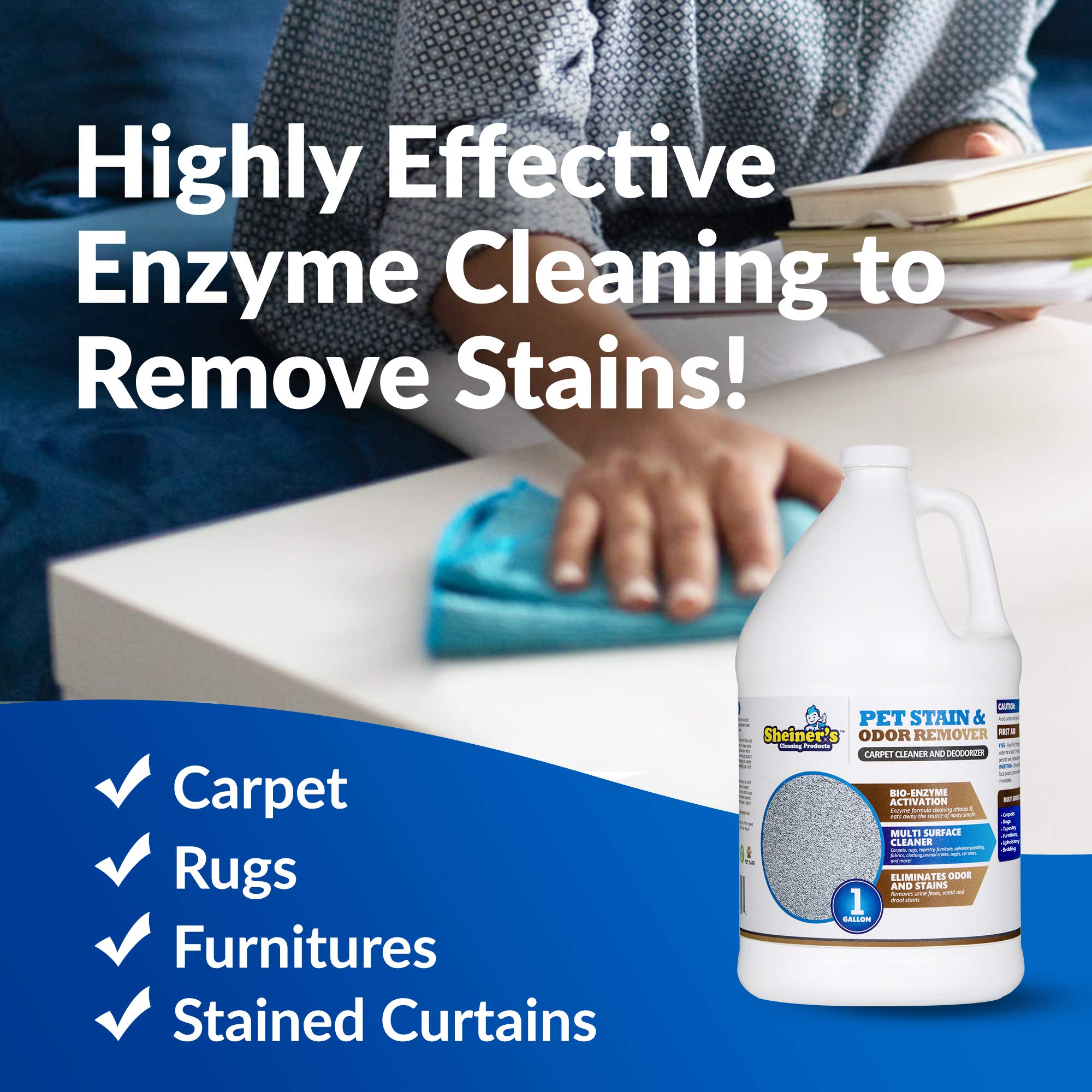 sheiner's enzyme cleaner foam lifts set-in stains from sofa fabrics