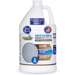 sheiner's pet-urine-cleaner bottle closeup demonstrates enzyme action for stains