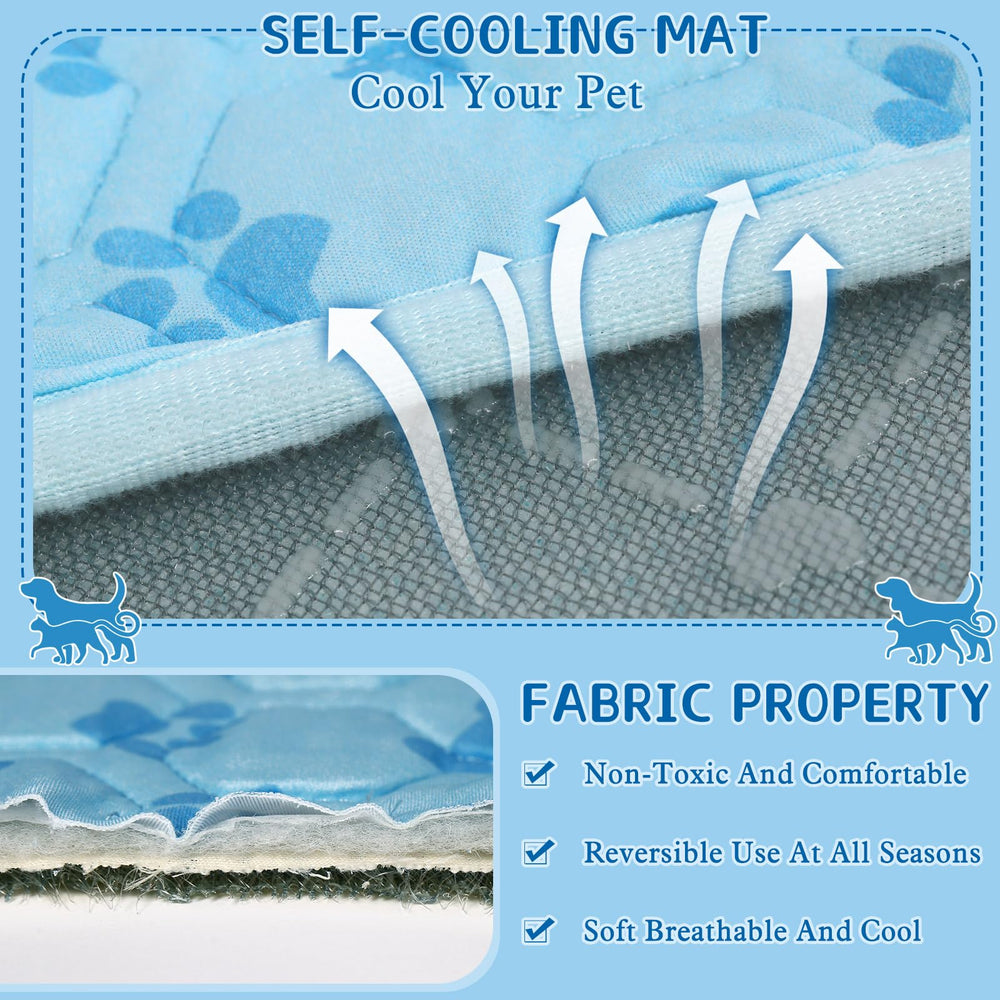 SHEJIZE Folding blue cooling mat remains compact when stored.