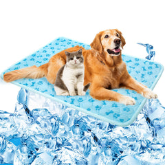 SHEJIZE dog cooling mat front view offers cooling comfort for hot days.