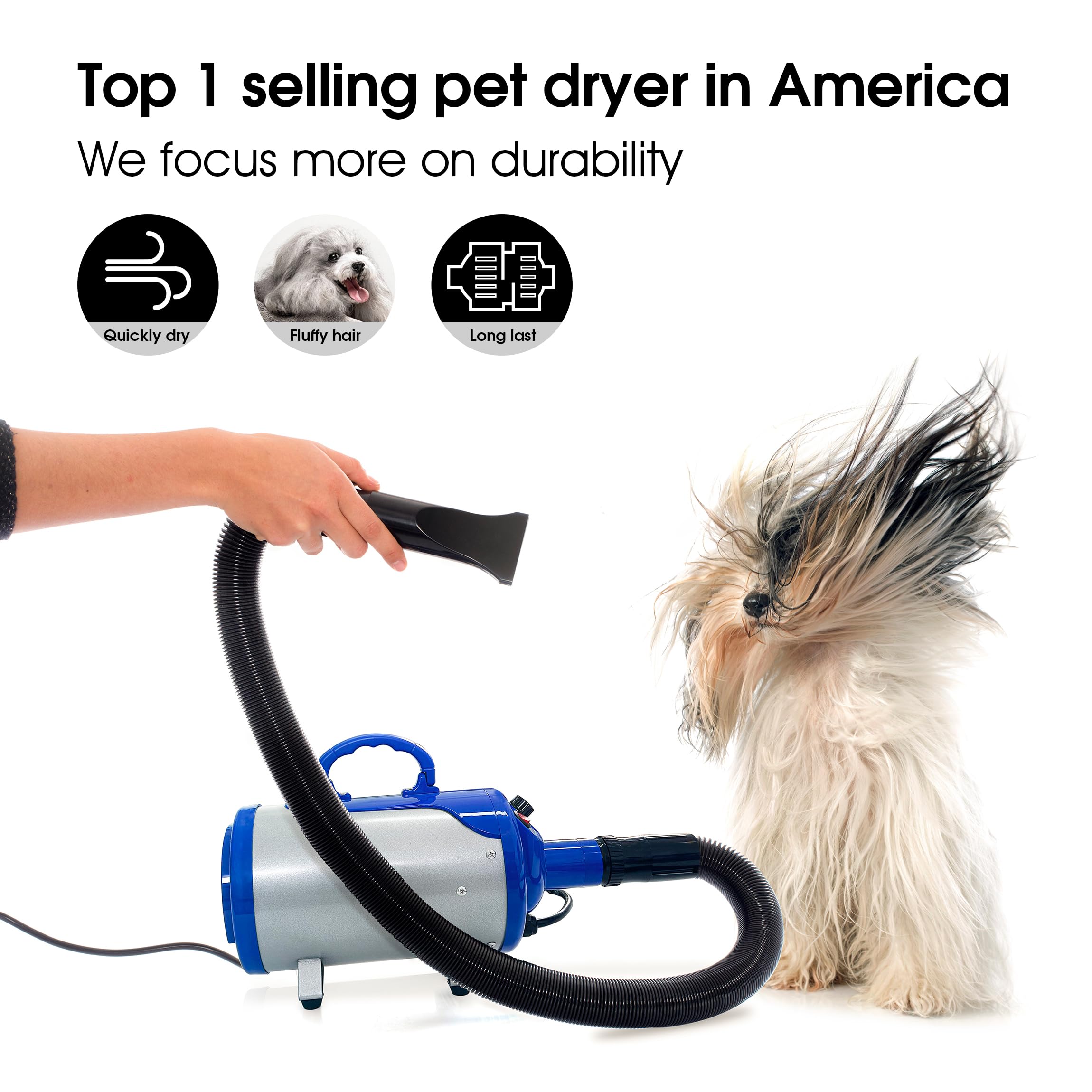 SHELANDY Groomer Partner dryer side view showing compact design for salons