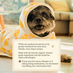 ShelterBaby dry shampoo applied to paws highlighting hot spots and yeast relief potential.