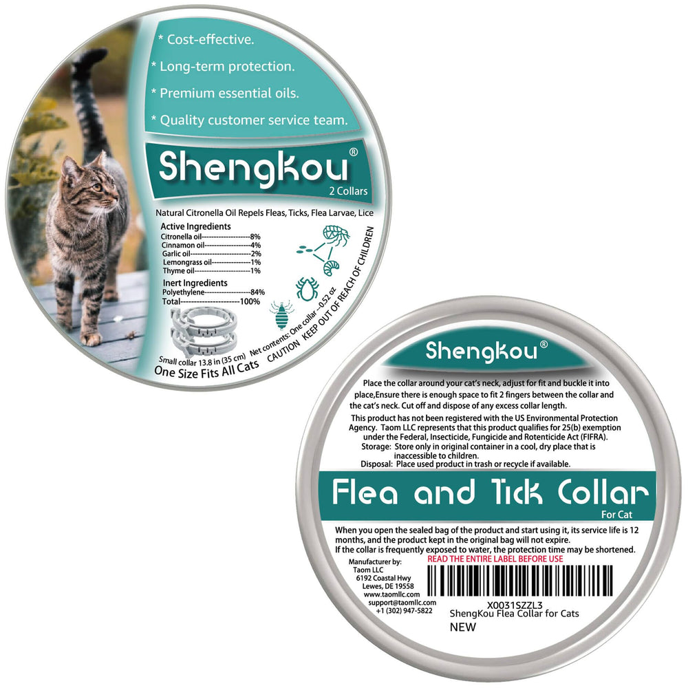 ShengKou flea-collar-cat-on-cat during outdoor walks provides year-round pest protection.