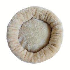 SHENGOCASE beige bed cover on cat perch shows secure elastic-fit design.