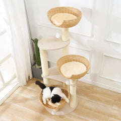 SHENGOCASE cat tree basket bed 1 offers cozy nest for large cats up to 20 lbs.