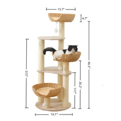 SHENGOCASE cat tree basket bed 3 ideal for multi-cat households seeking shared comfort.