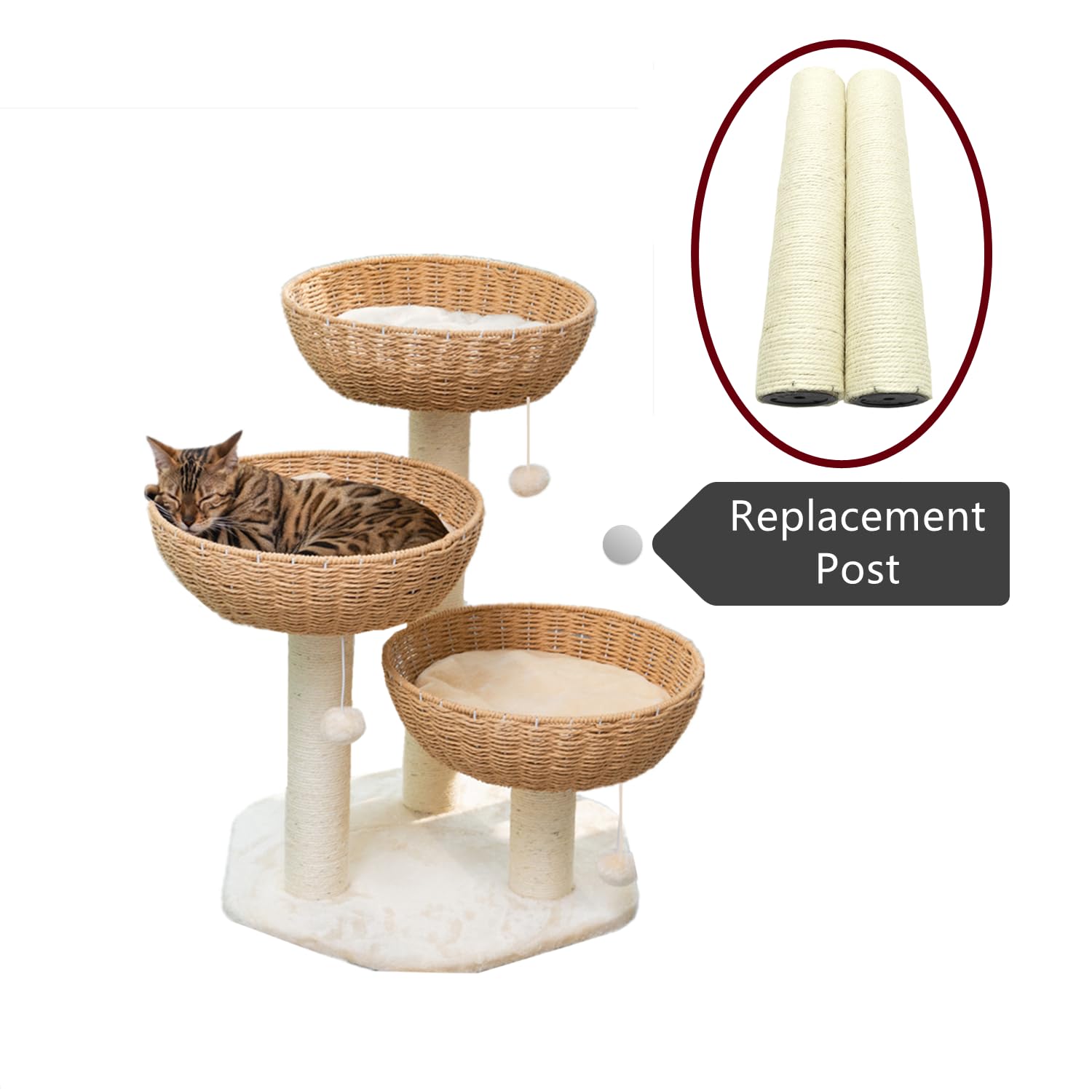 SHENGOCASE durable sisal-coated post prolongs cat furniture life.