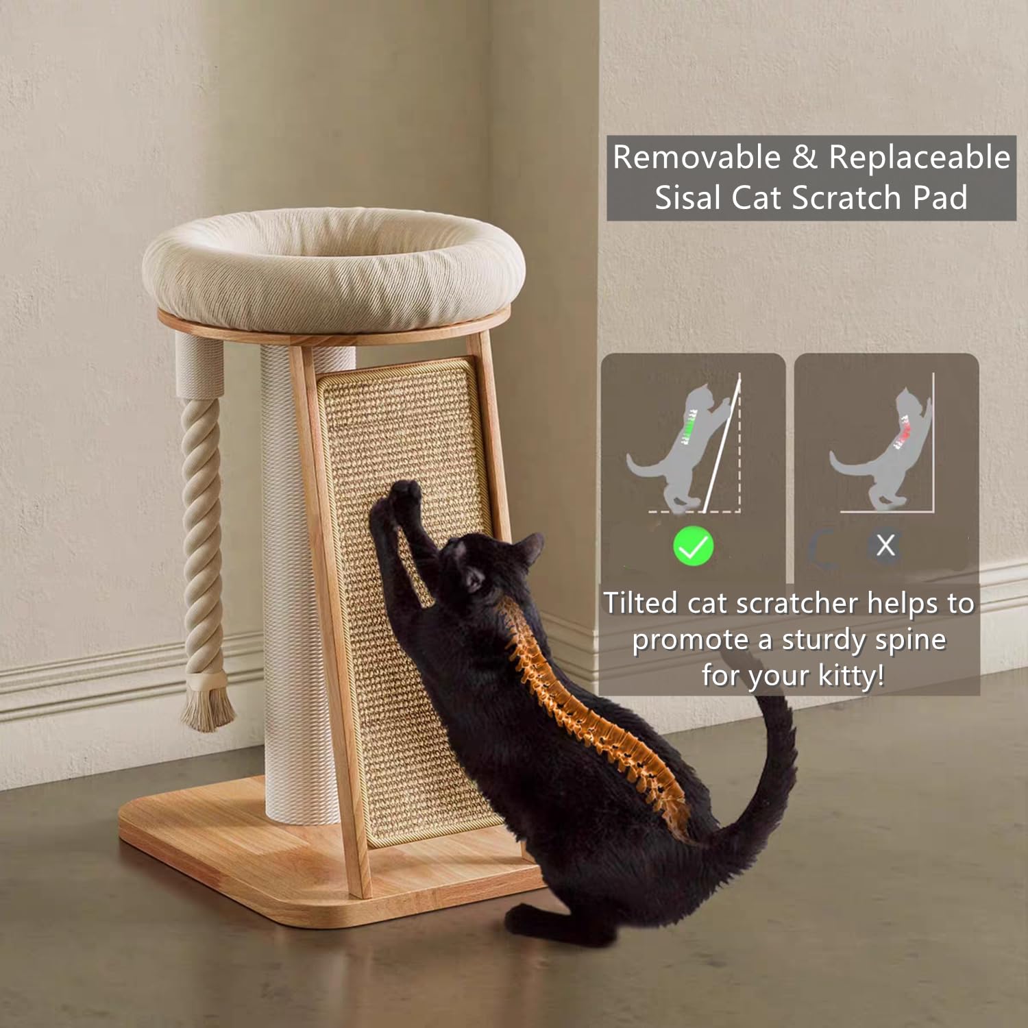 SHENGOCASE cat tree tower top perch bed offers a comfy nap and secure resting spot