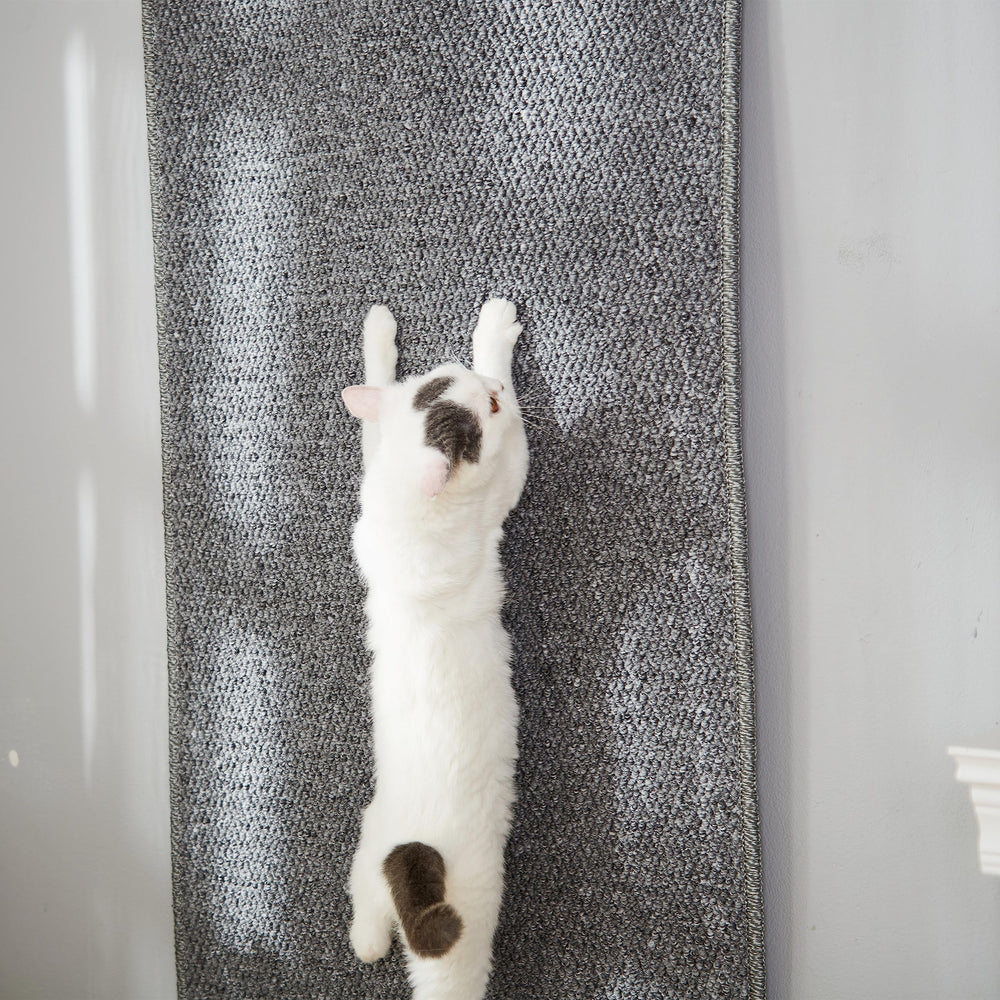 SHENGOCASE cat wall scratcher on grey wall protects furniture
