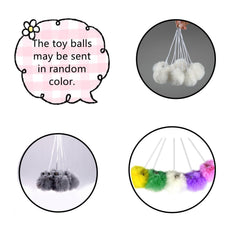 SHENGOCASE five pom-pom toys add interactive playtime for cats.