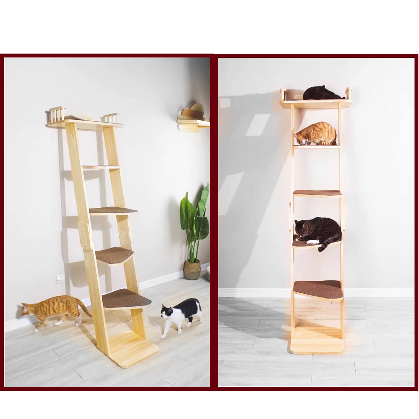 SHENGOCASE mats on platforms cat tree add secure resting spots.