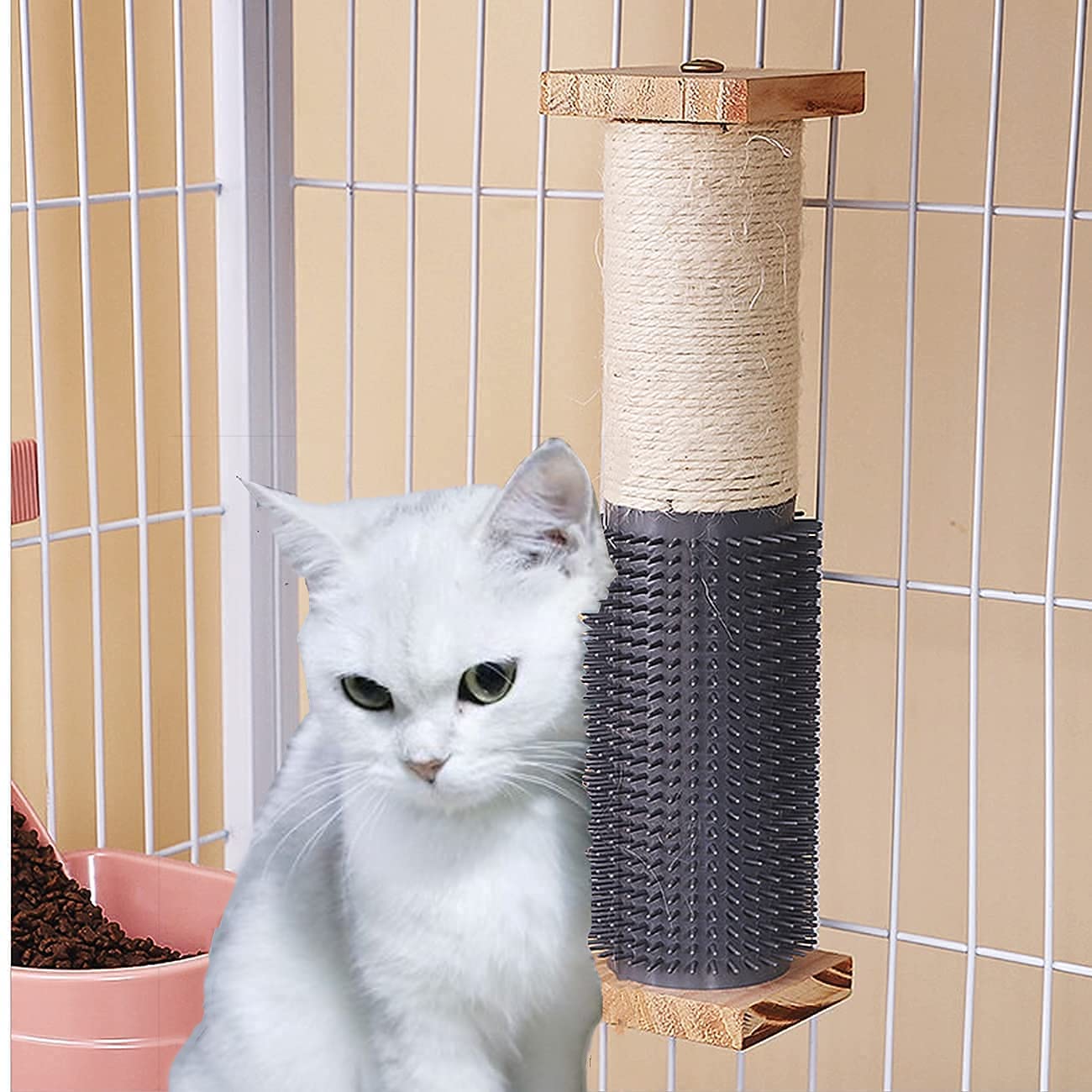 SHENGOCASE natural sisal material emphasizes a textured grooming surface.