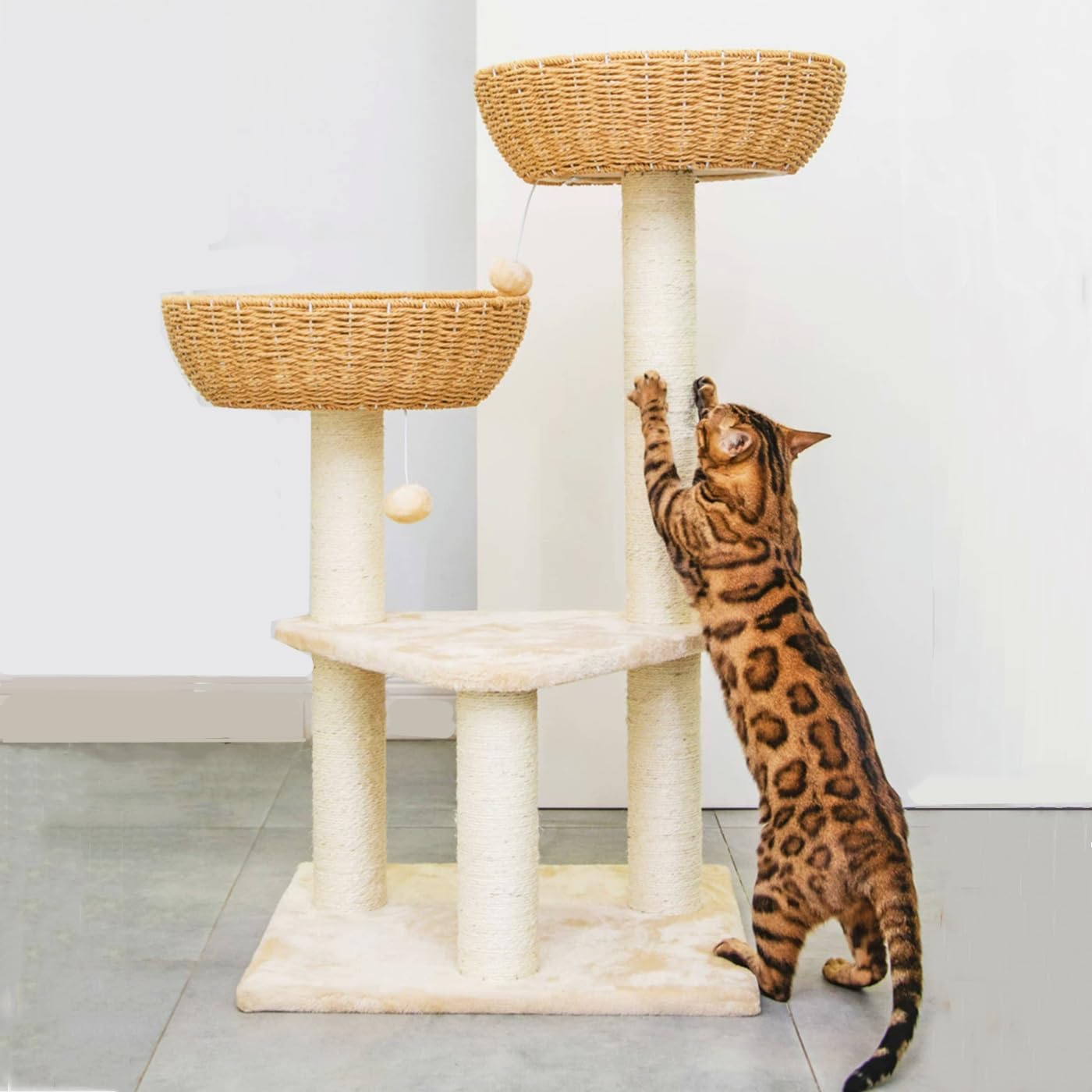SHENGOCASE rattan wicker basket offers a cozy nap spot and seclusion