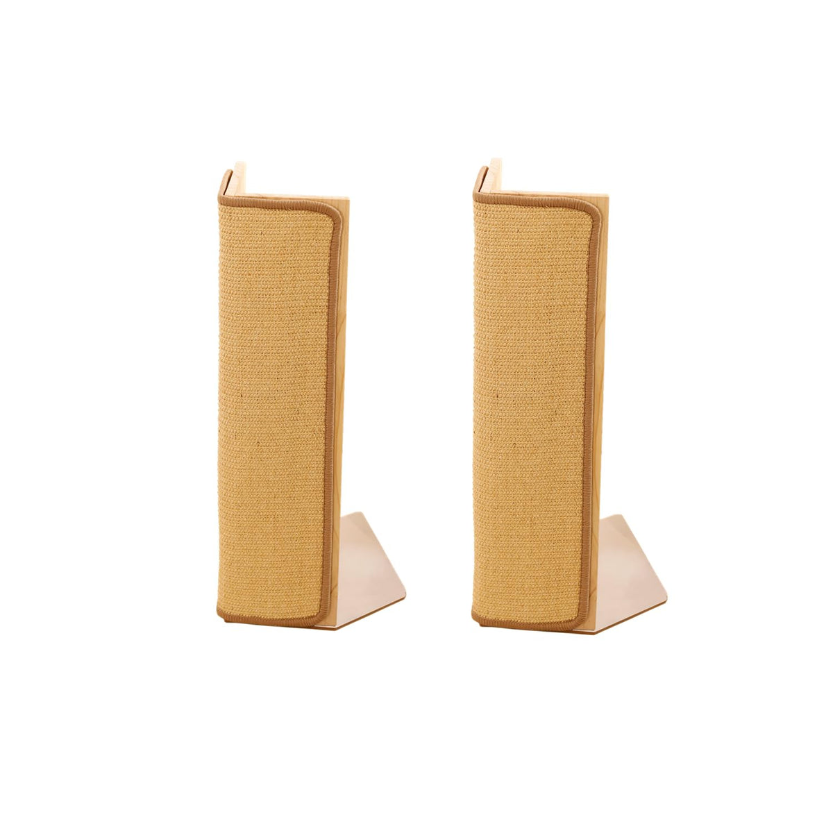 SHENGOCASE tall corner scratcher beside a sofa for furniture protection.