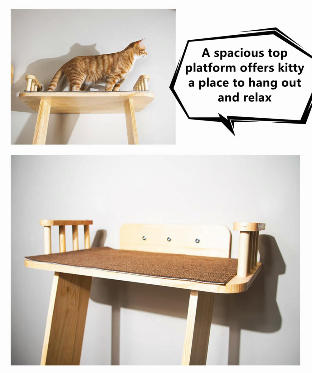 SHENGOCASE solid wood cat shelves blend with decor while remaining sturdy.
