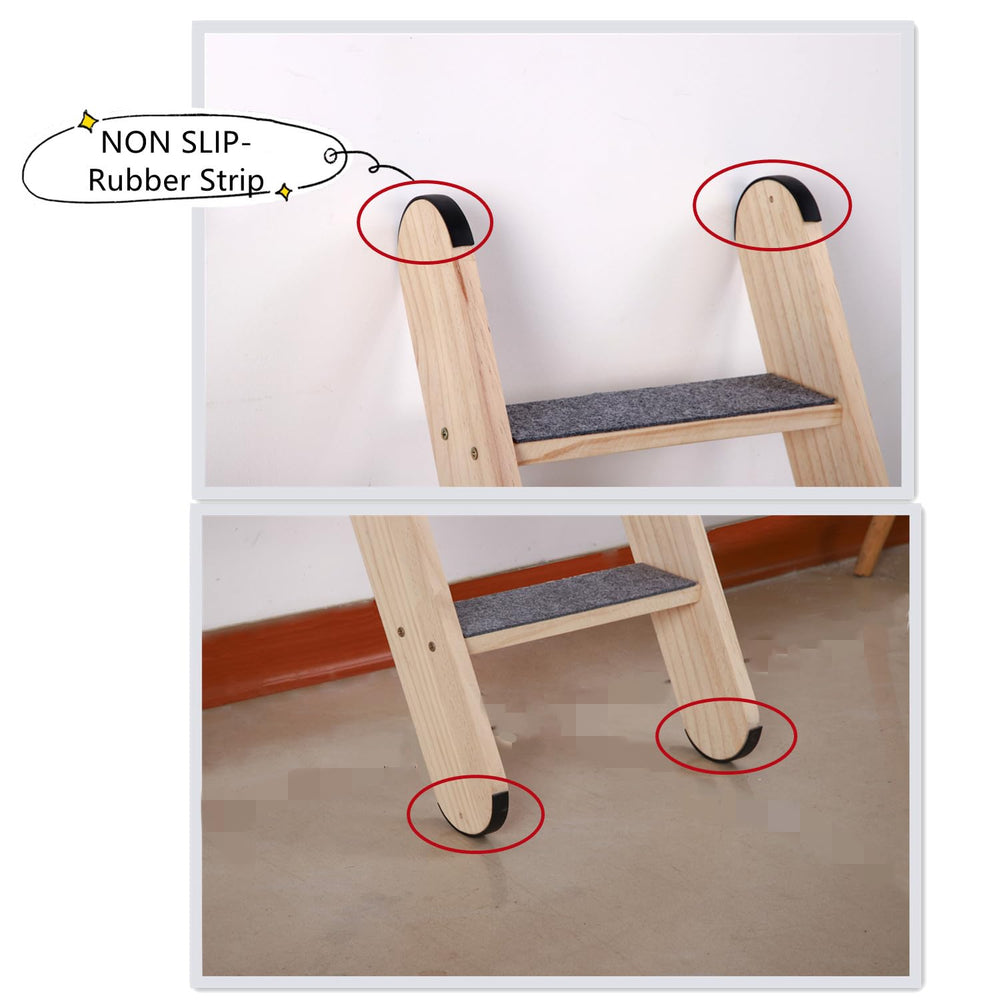 SHENGOCASE cat ladder with non-slip strips keeps steps secure during climbs.