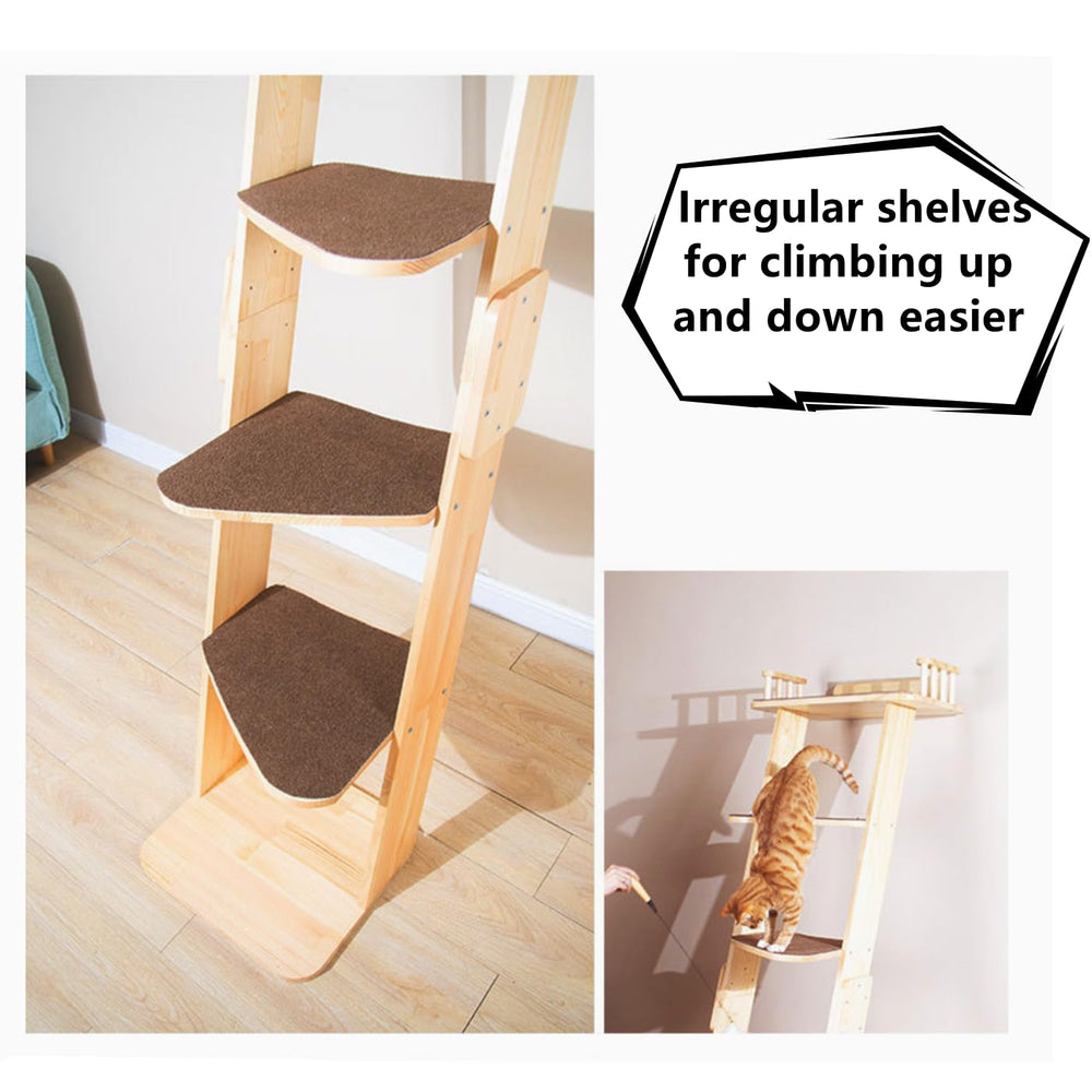 SHENGOCASE wall-mount cat tree with strong suction cups for drill-free setup.