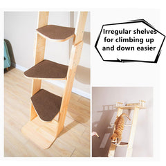 SHENGOCASE wall-mount cat tree with strong suction cups for drill-free setup.