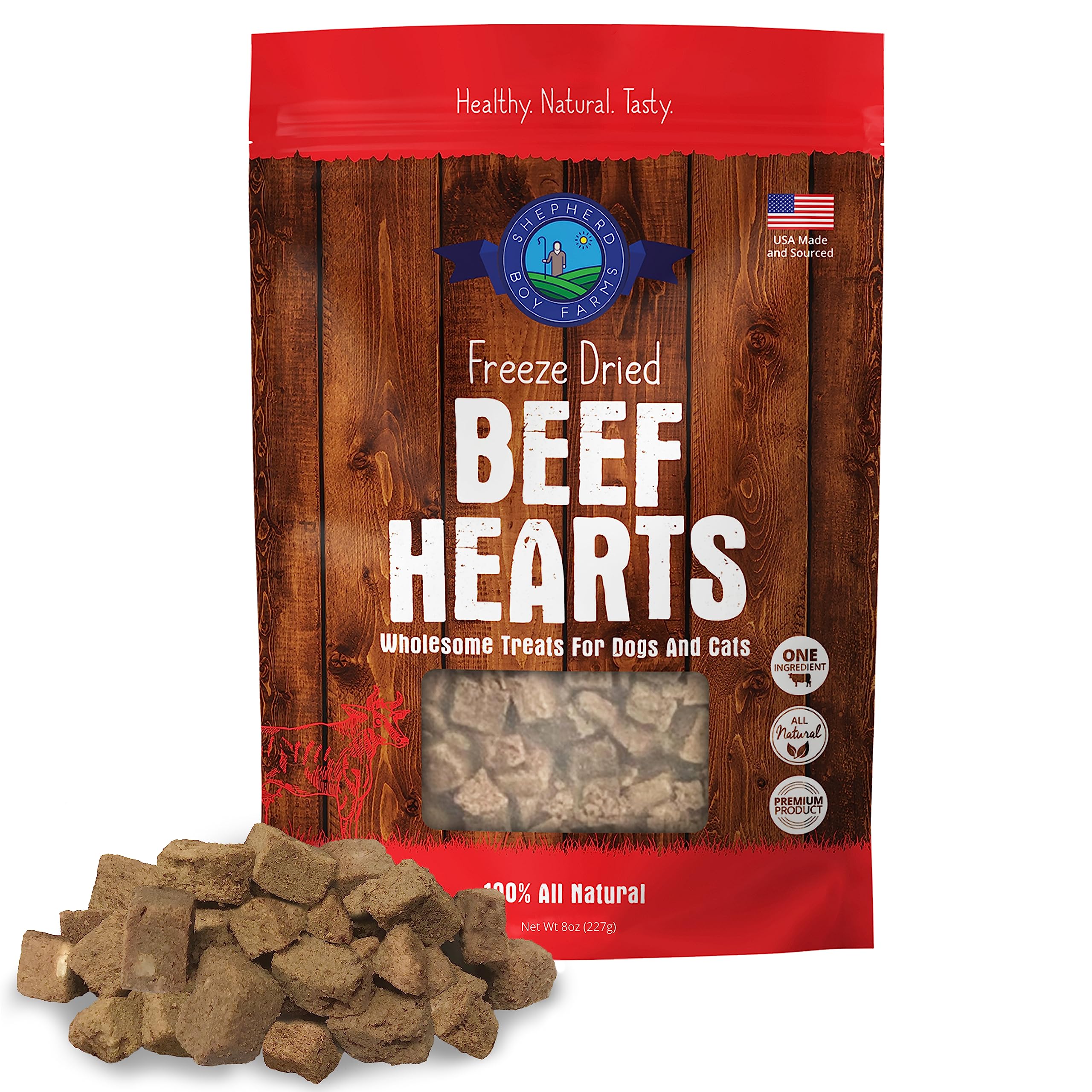 Shepherd Boy Farms beef-heart-treat-piece shows a single-ingredient high-protein reward.