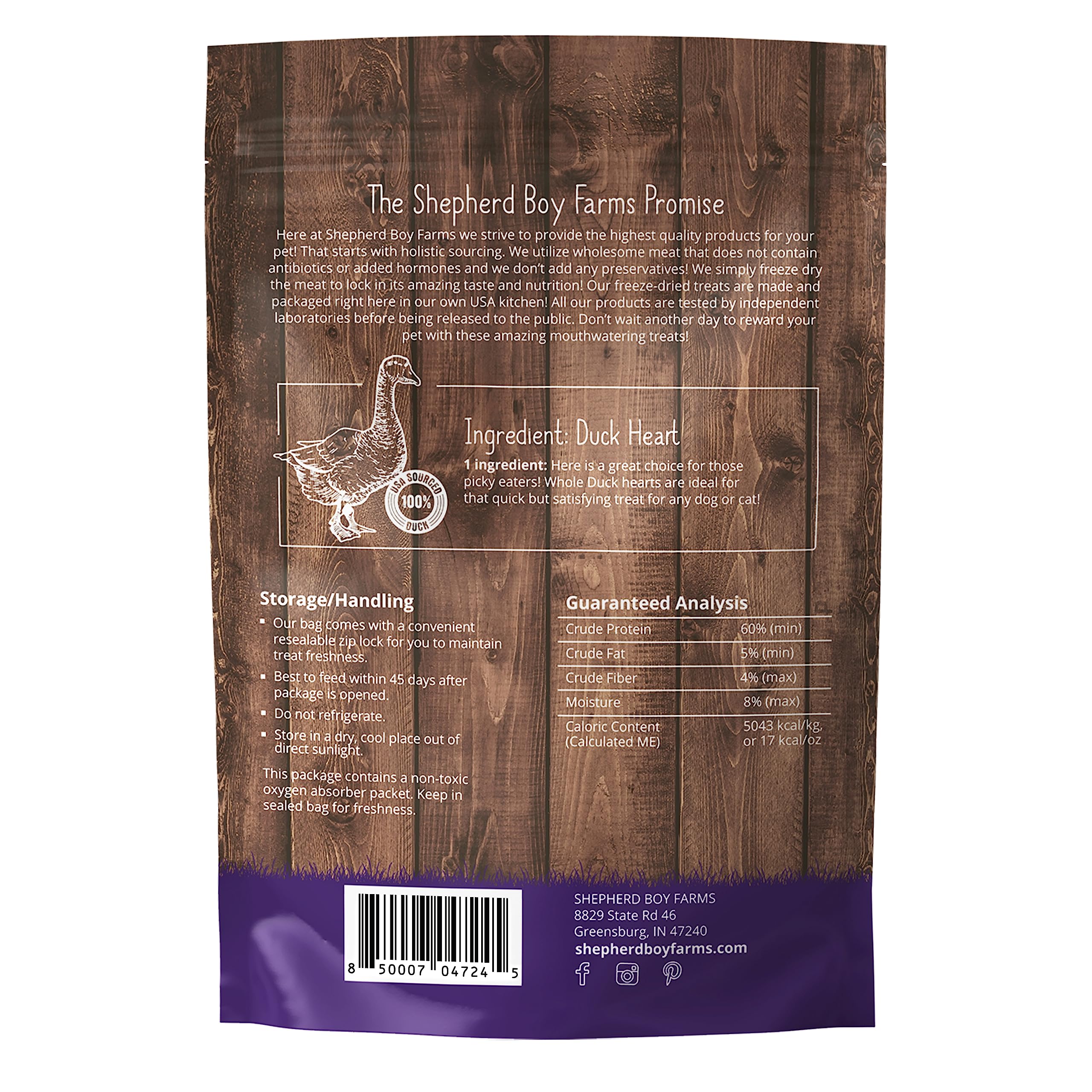 Shepherd Boy Farms duck heart allergy-friendly single-ingredient snack