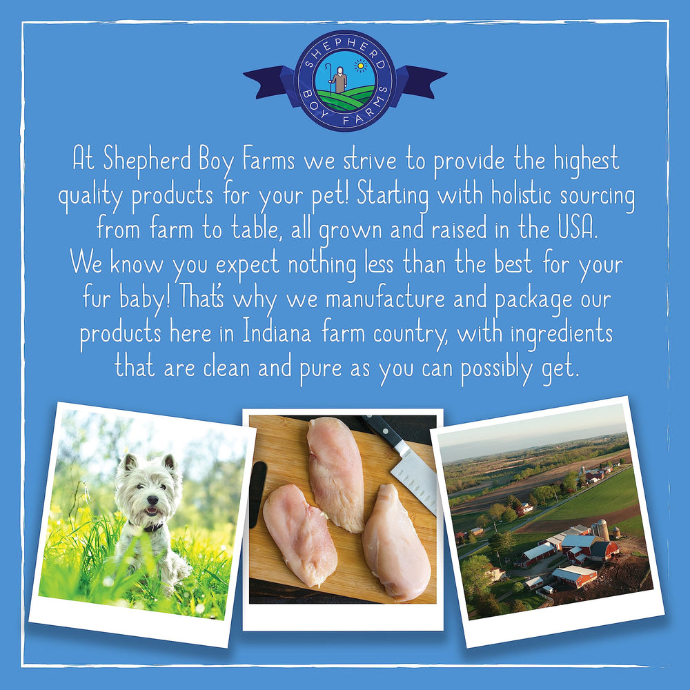 Shepherd Boy Farms made-in-indiana label signals farm-fresh, USA-made snack.