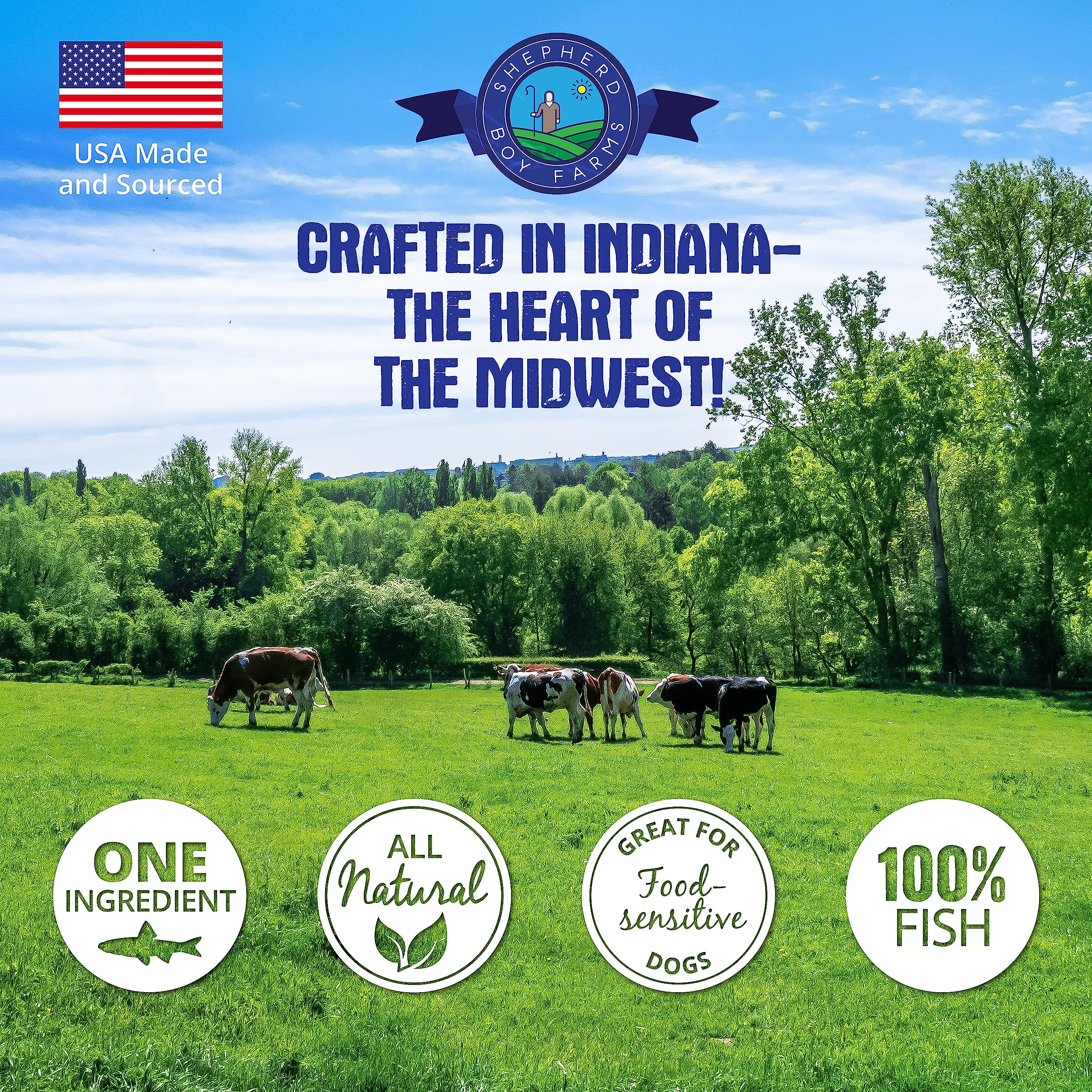 Shepherd Boy Farms freeze-dried treats made in USA on Indiana farm.