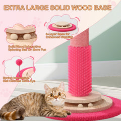 Sheripet pink post features natural sisal columns for a durable scratching surface.