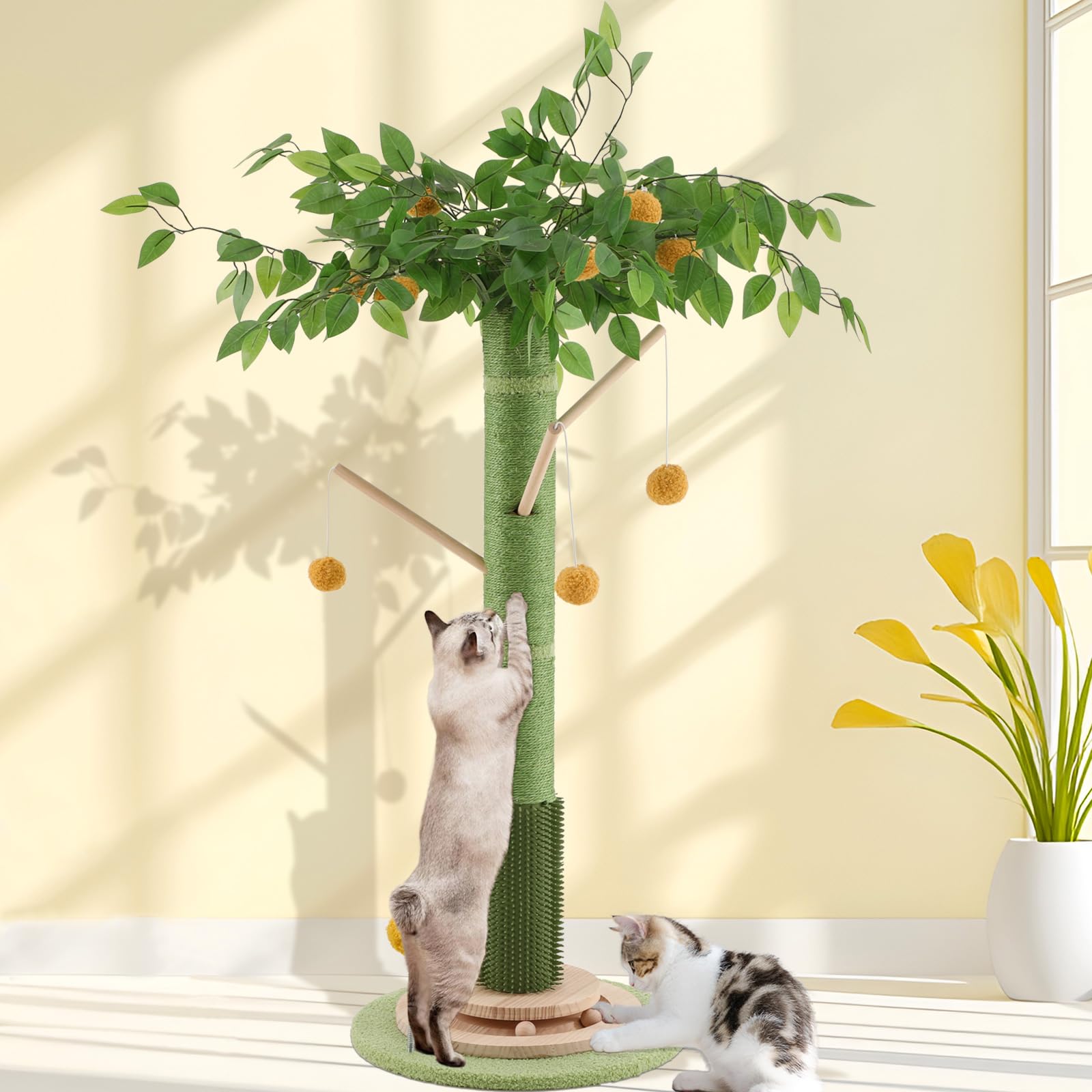 Sheripet cat scratching post with sisal post for vertical stretching and exercise.