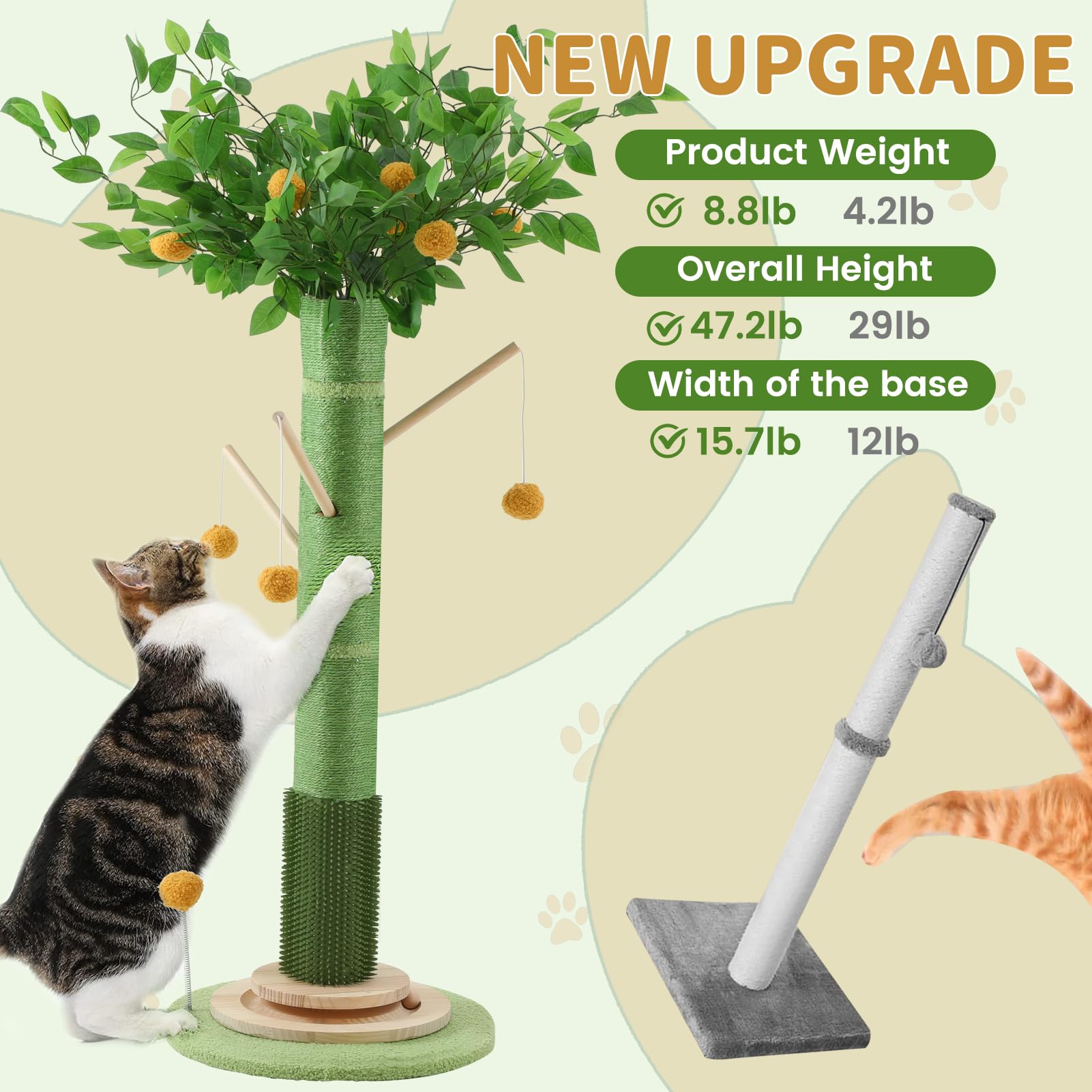Sheripet soft rubber brush enables self-grooming and skin stimulation.