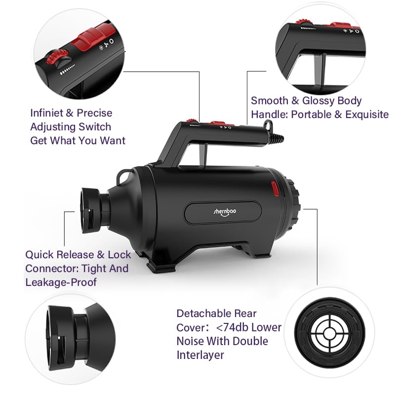 Complete accessory pack includes hose, mounts, nozzles, and filters for versatility.