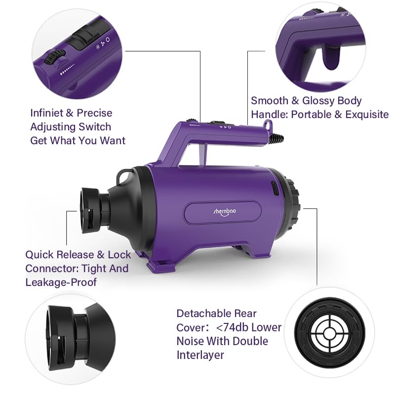 Shernbao dog dryer insulated casing protects heat and improves durability.