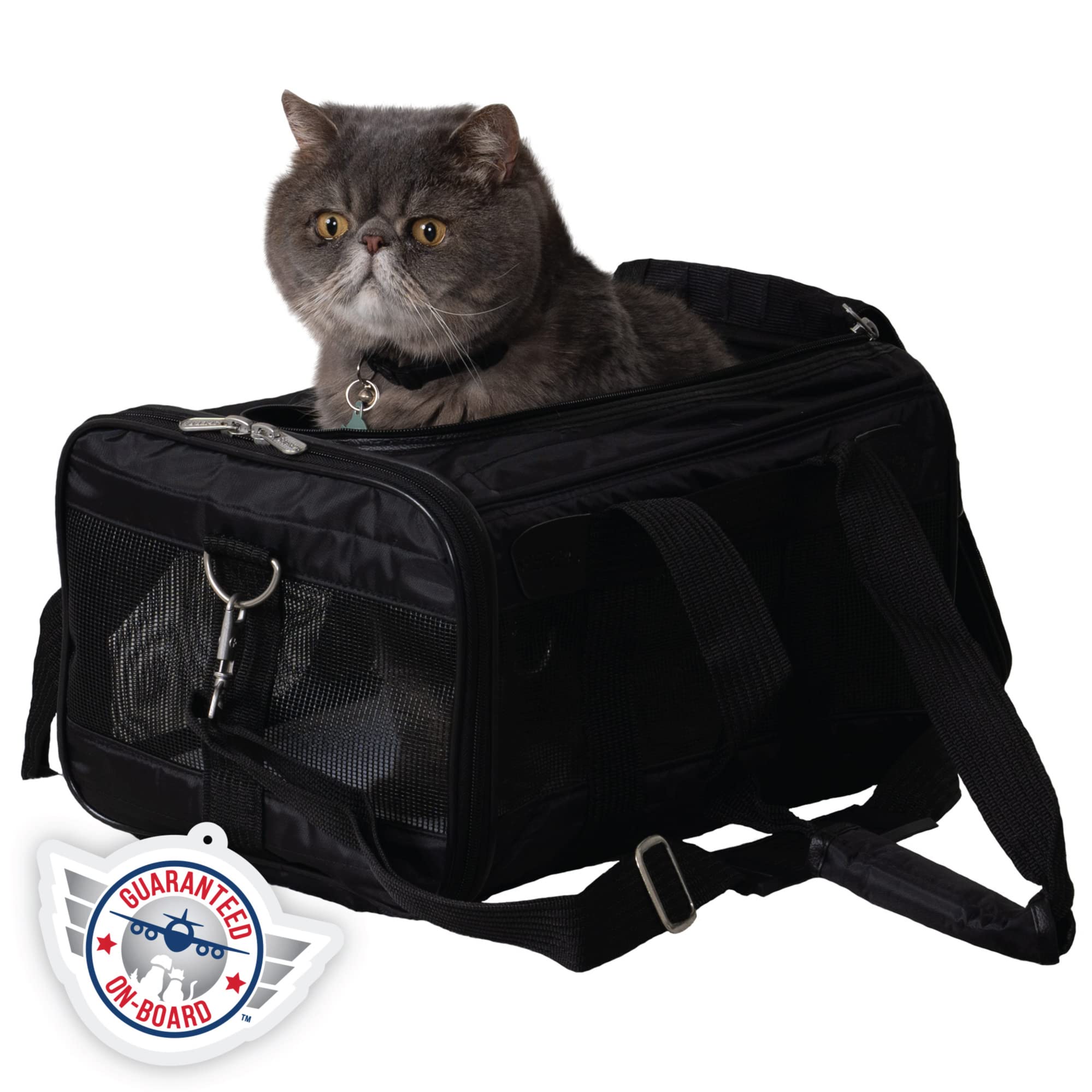 Sherpa Original Deluxe Small underseat fit, ideal for in-cabin placement.
