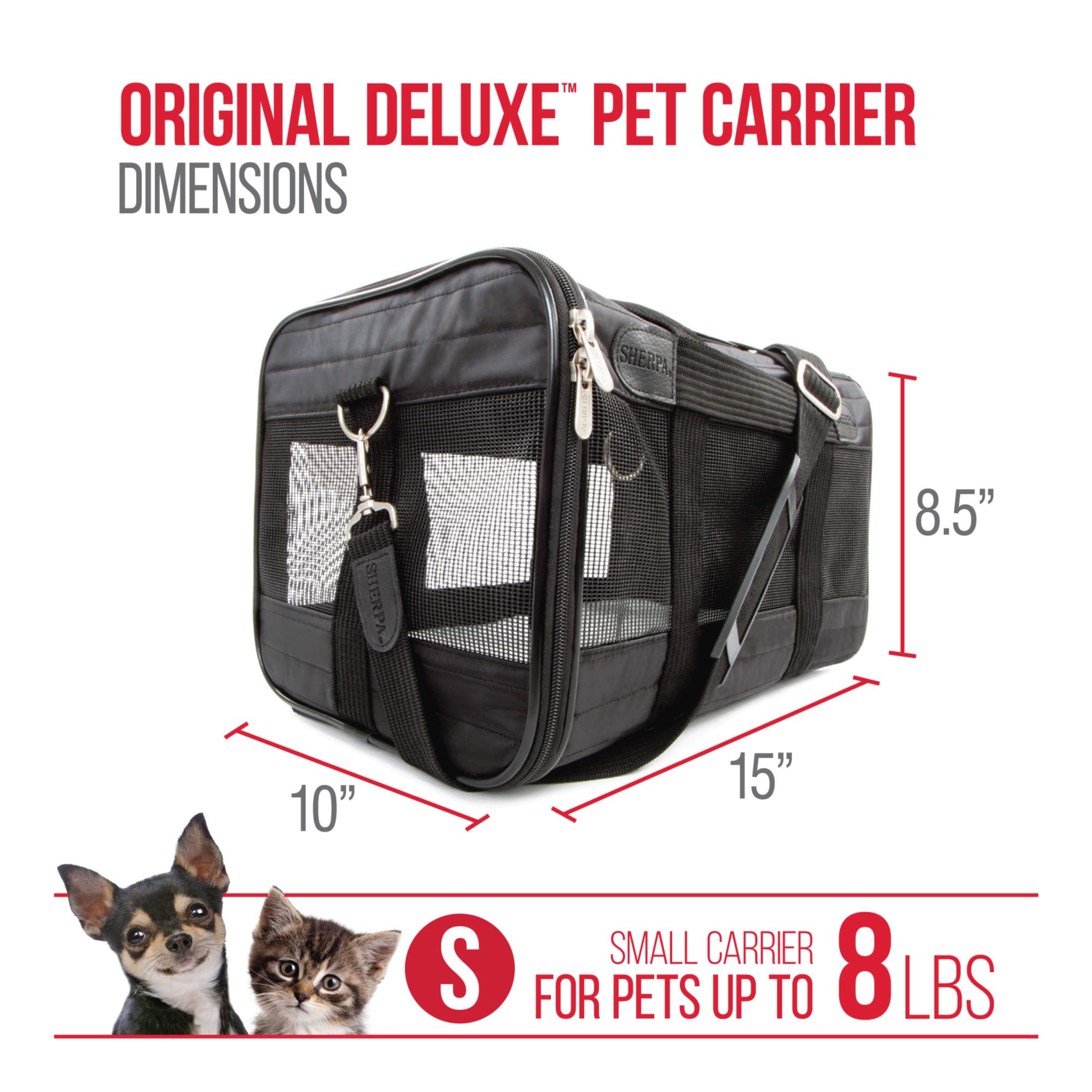 Sherpa Original Deluxe Small ventilation mesh panels promote pet comfort.