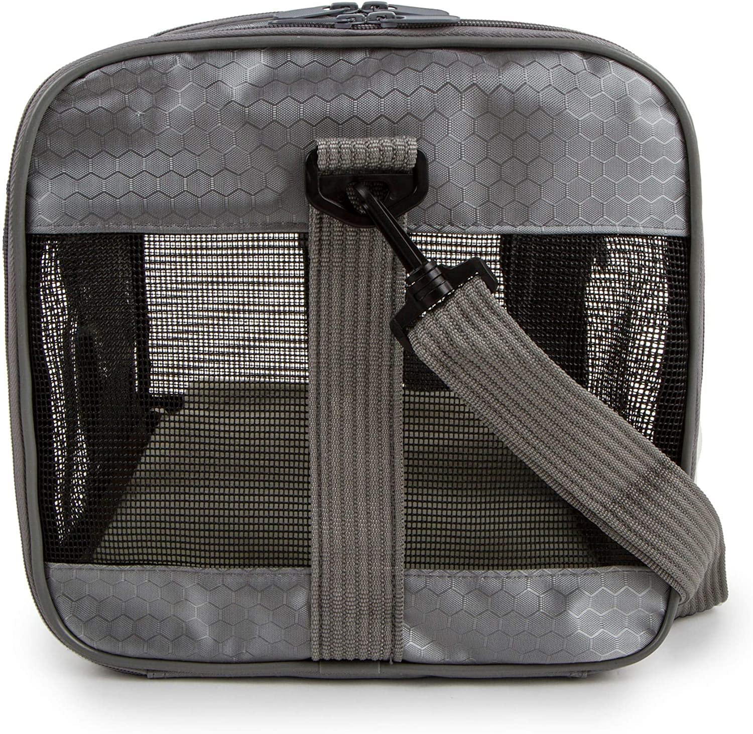 Sherpa To Go Travel Pet Carrier gray luggage strap for travel versatility.
