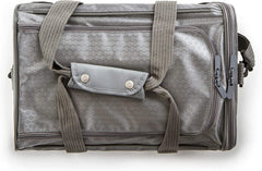 Sherpa To Go Travel Pet Carrier gray ventilation mesh for airflow.