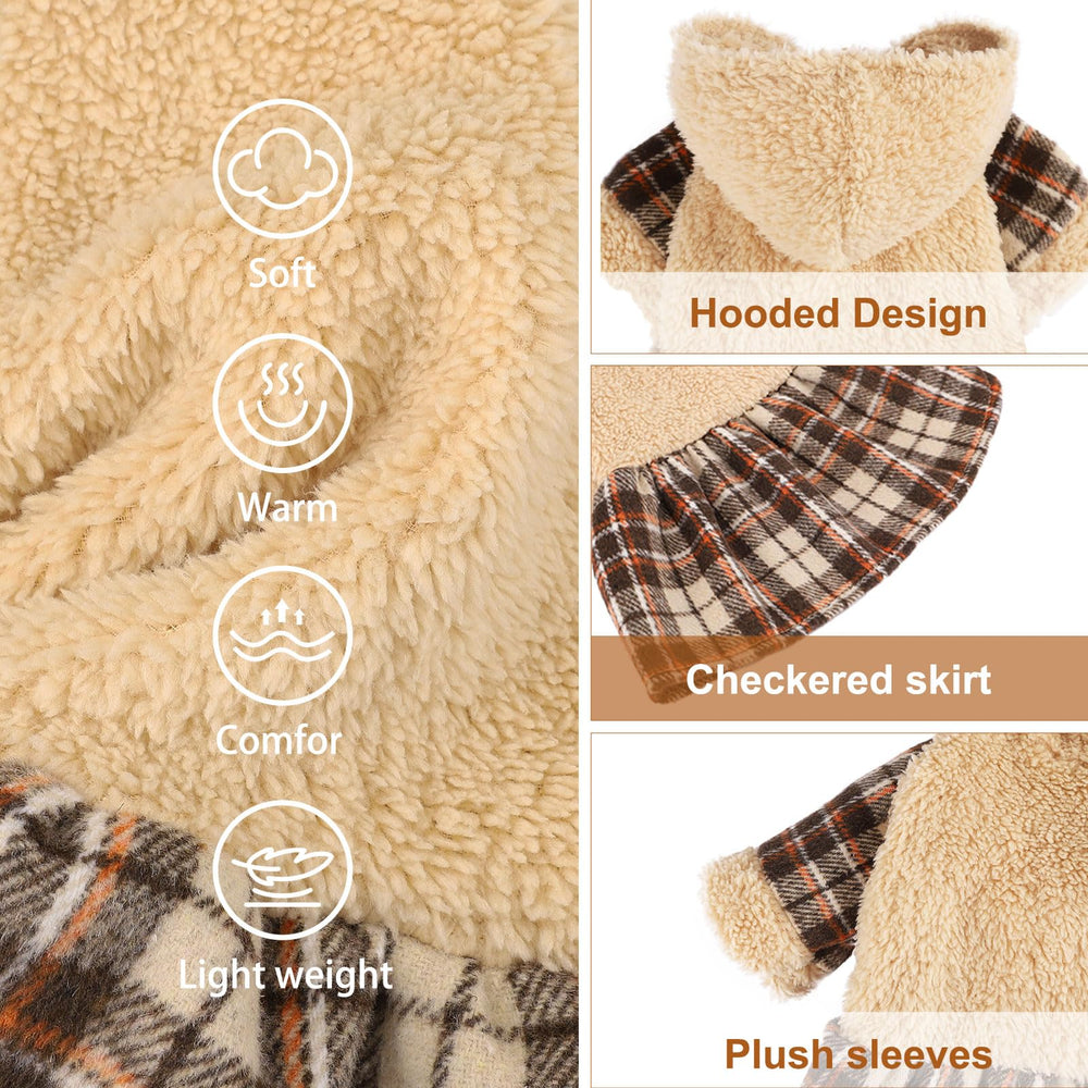Shifenmei plaid dog costume ready hoodie for playful Halloween or Christmas outfits.